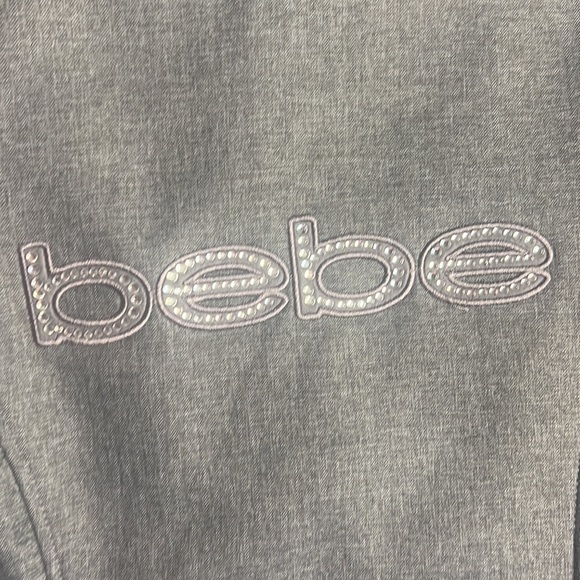 Bebe grey coat bling diamonds crystal Swarovski cute fall rain coat jacket y2k - Picture 6 of 9